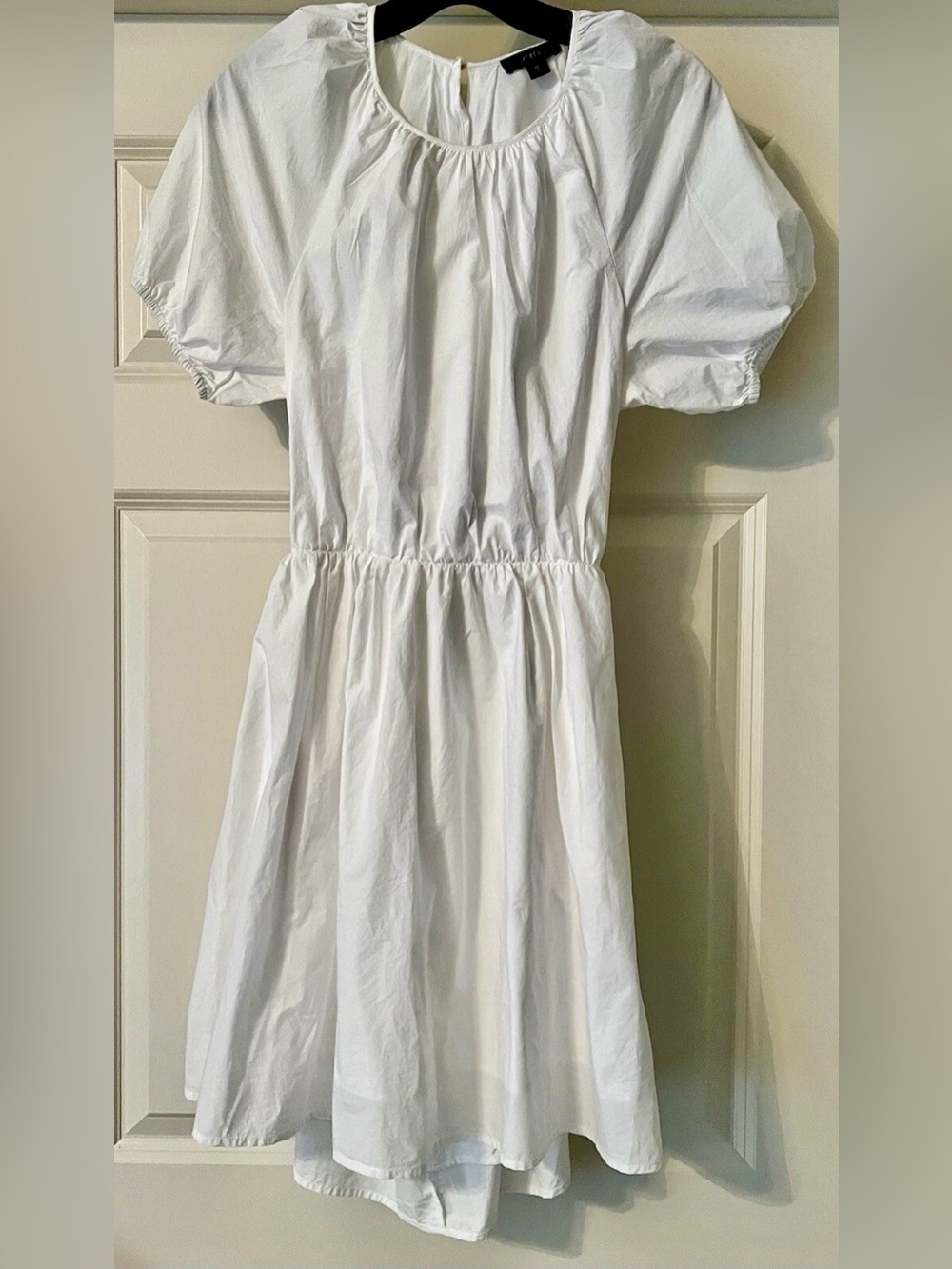 J. Crew Cotton Poplin Cut Out
Back With Ties Size 6 Puff Sleeve A Line Mini